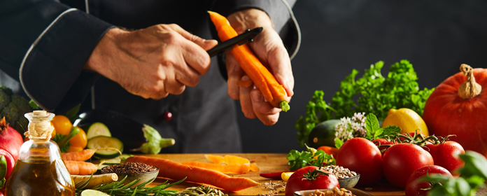 Chef preparing a meal for the crew